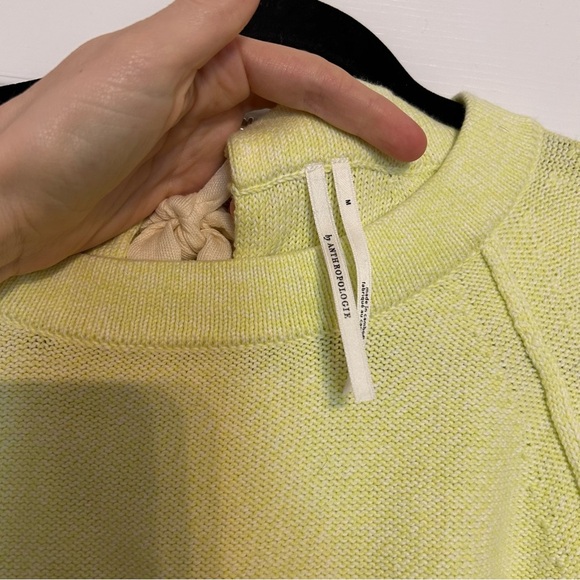 Anthropologie Emily Puff Sleeve Light Green Sweater with Bow Back Detail - Picture 4 of 5